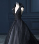 Gothic Sleeveless Haltered Tulle Wedding Gown