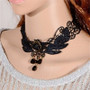 Gothic Punk/Steampunk Style Black Lace Choker Necklace