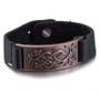 Black Wide Street Punk Cuff Bracelet with Celtic weave pattern.