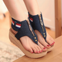 Kara Denim Wedge Sandals