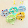 5PCS Baby bibs High quality triangle double layers cotton baberos Cartoon Character Animal Print baby bandana bibs dribble bibs