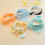 5PCS Baby bibs High quality triangle double layers cotton baberos Cartoon Character Animal Print baby bandana bibs dribble bibs