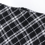 B&W Plaid Tweed Mini Skirt