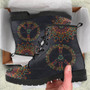Colorful Peace and Mandala Handcrafted Boots