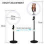 Photo Studio Selfie LED Ring Light with Cell Phone Mobile Holder for Youtube Live Stream Makeup,Ring Lamp for iPhone/Android