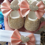 Crystal Heart Babydoll Shoes and Headband