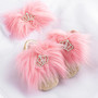 Faux Fur Babydoll Crystals Shoes and Headband