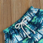 Toddlers Boy Swim Trunks Palm Tree Print Beach Shorts