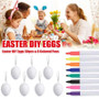 50 PCS Eggs Painting Kit DIY Blank Easter Eggs with Color Pens