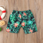 Boys Green Floral Swim Shorts