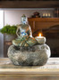 Buddha Lotus Flower Tabletop Fountain with Candle Holder