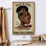 Afro Reading Just A Girl Who Loves Books Poster