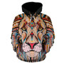 3D Camping Hoodie Hippie Lion Full Size