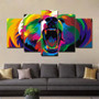 Colorful Animal - Lion, Elephant, Giraffe, Eagle, Bear - Canvas Wall Art