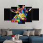 Colorful Animal - Lion, Elephant, Giraffe, Eagle, Bear - Canvas Wall Art