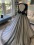 Lace Tulle Long Sleeves Bridal Floor-Length Ball Gown Wedding Dress Chapel Train Custom