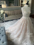 Ivory Lace Spaghetti straps Bridal gown Scoop Floor-Length A-line Wedding dress