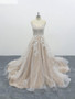 Appliques Spaghetti Straps Sleeveless Floor -Length A-line Wedding dress