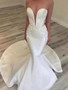 White Mermaid Satin Sweetheart Appliques Wedding Dress