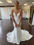 Sexy V-neck Mermaid Lace Sling Applique Bridal Wedding Dress