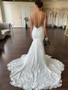 Sexy V-neck Mermaid Lace Sling Applique Bridal Wedding Dress