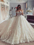 Princess a-line applique strapless prom gown wedding dress
