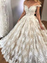 onlybridals  Off-the-shoulder Floor-length Short Tulle Wedding Dress