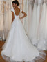 onlybridals Cap Sleeve Wedding Dress Long Train Wedding Dress Scoop Back Wedding Dress Flowing Wedding Dress,
