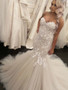 onlybridals Mermaid Tulle Appliques Sweetheart Appliques Wedding Dress