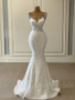 onlybridals Luxury 3D Lace Mermaid Wedding Dress 2021 Romantic Beads Tulle Neck Wedding Bridal Gowns