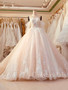 onlybridals Blush pink lace lace custom tail wedding dress princess bride dress wedding dress