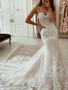 onlybridals mermaid sweetheart flower lace wedding dress applique  train customization