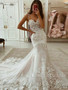 onlybridals mermaid sweetheart flower lace wedding dress applique  train customization