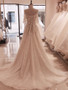 s Lace Up Wedding Dress 2020 New Court Train Bride Dress Appliques 3D Flower Crystal Wedding Gowns