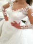 onlybridals  Lace Long Sleeve Mermaid Wedding Dress with Detachable Skirt Backless Court Train