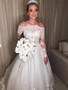 onlybridals cheap Ball Gown Ivory Wedding Dress Long Sleeve Vintage Plus Size Wedding Dress