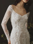 onlybridals Long Sleeve Off Shoulder Mermaid Wedding Lace Applique Wedding Dress