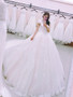 onlybridals Princess Luxury Ball Gown Wedding Dress Lace Appliques Cap Sleeve Bridal Gown