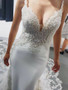 onlybridals V Neck Backless Lace Applique Beading  Bridal Gown Long Mermaid Wedding Dress