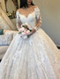 onlybridals Ball Gown Ivory Wedding Dress Long Sleeve Vintage Plus Size Wedding Dress