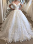 onlybridals Elegant Off The Shoulder  Wedding Dress Appliques Tulle V Neck Lace Wedding Gown