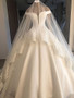onlybridals Backless Lace Ball Gown Wedding Gowns V Neck Satin Long Train Bridal Dress Off Shoulder