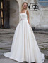 onlybridals Elegant Wedding Dress A Line Bridal Dress Satin Sexy Floor Length Wedding Gowns