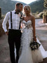 Sweetheart Neck Tulle A-line Wedding Dresses Appliqued Wedding Gowns,MW322