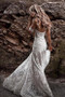 Sweetheart Neck Lace Beach Ivory Rustic Boho Wedding Dresses,MW267
