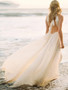 onlybridals Boho Wedding Dress Spaghetti Strap A Line Chiffon Long Backless Beach Wedding Gown