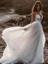 onlybridals Spaghetti Straps Chiffon Beach Wedding Dress Robe de mariee Bride Gown
