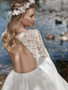onlybridals Boho Long Sleeves Wedding Dress Lace Top New Bridal Dress Chiffon Wedding Gowns