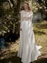 onlybridals Boho Long Sleeves Wedding Dress Lace Top New Bridal Dress Chiffon Wedding Gowns