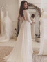 onlybridals Bohemian Wedding Dress with Long Sleeves A-line V Neck Backless Chiffon Beach Wedding Dress Wedding Gowns